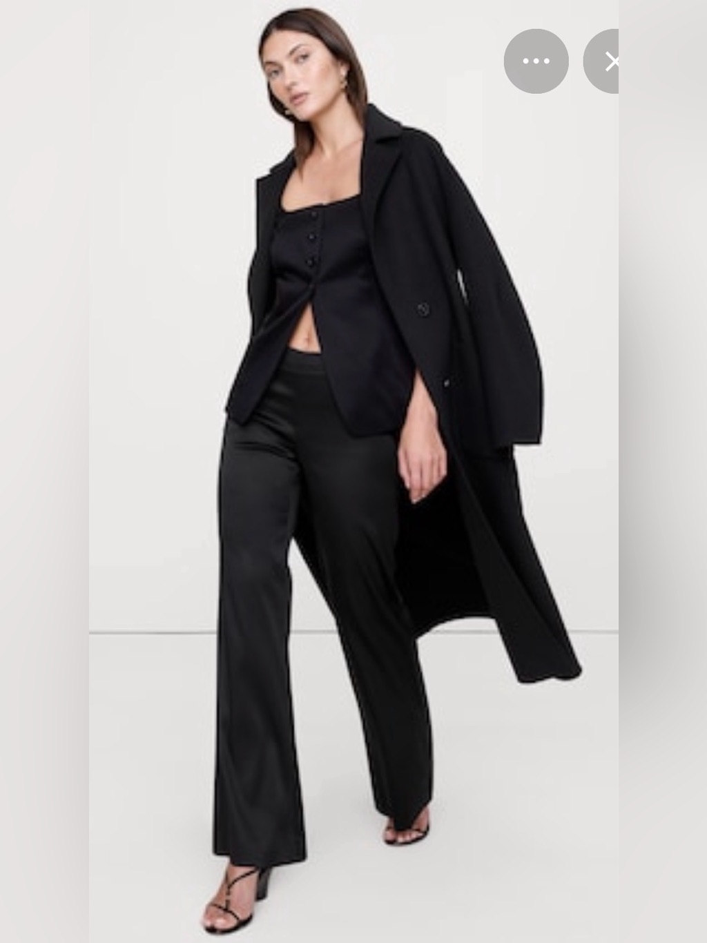 Nwt Banana Republic Mid Rise Kick Flare Satin Ankle Black Pants Sz 16 (#772704)